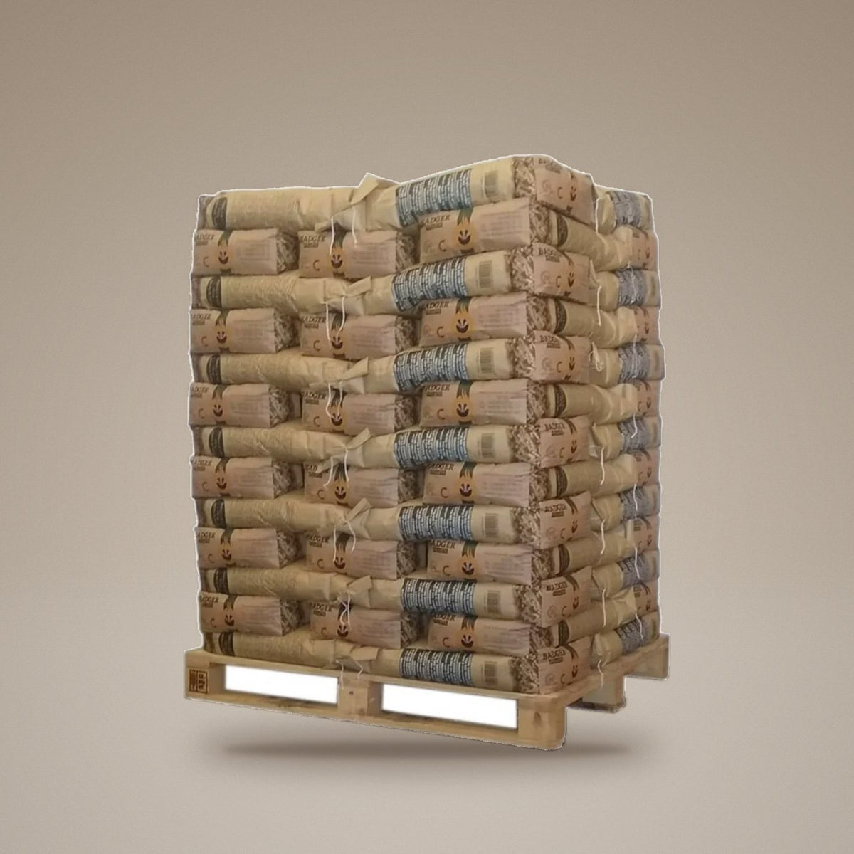 Pellets Badger DIN Plus – palete de 65 sacos de 15 kg