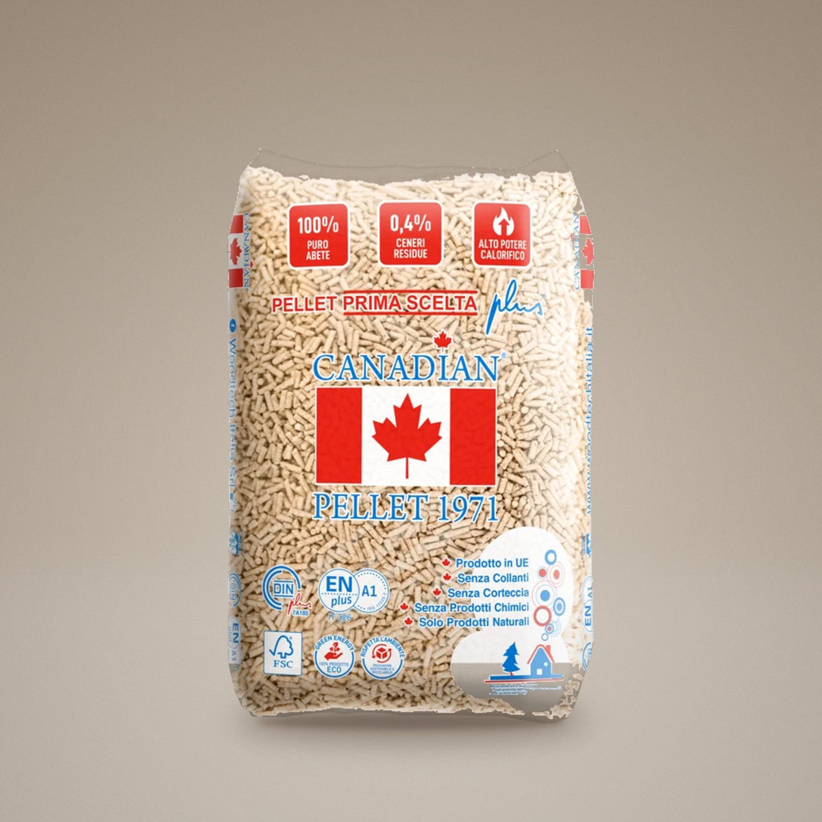 Pellets Canadian Premium ENplus A1 – palete de 70 sacos de 15 kg
