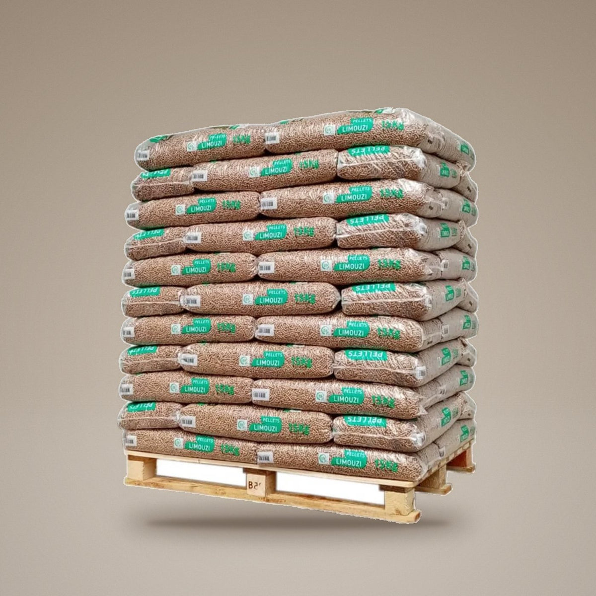 Pellets Limouzi DIN Plus – palete de 66 sacos de 15 kg