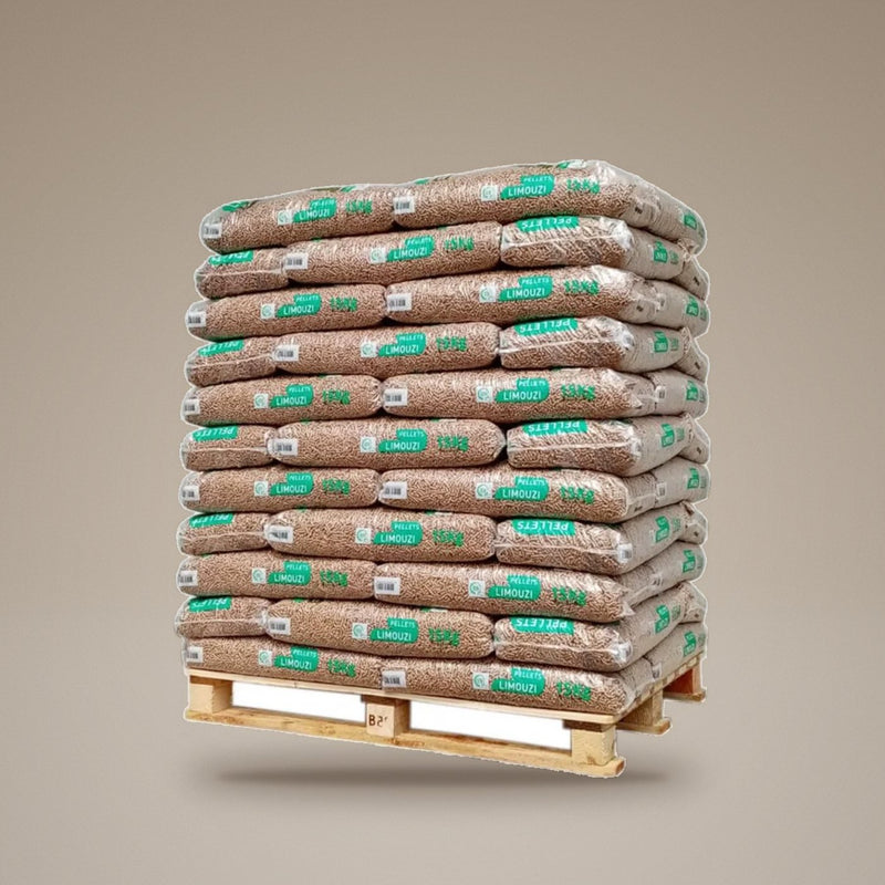 Pellets Limouzi DIN Plus – palete de 66 sacos de 15 kg